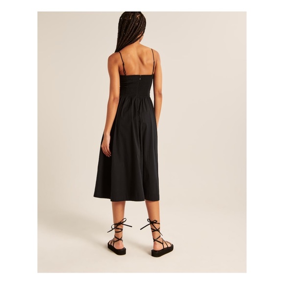 Must go before Jan 6th! Abercrombie & Fitch Dropped Waist Midi Dress Blue Color - Picture 6 of 7